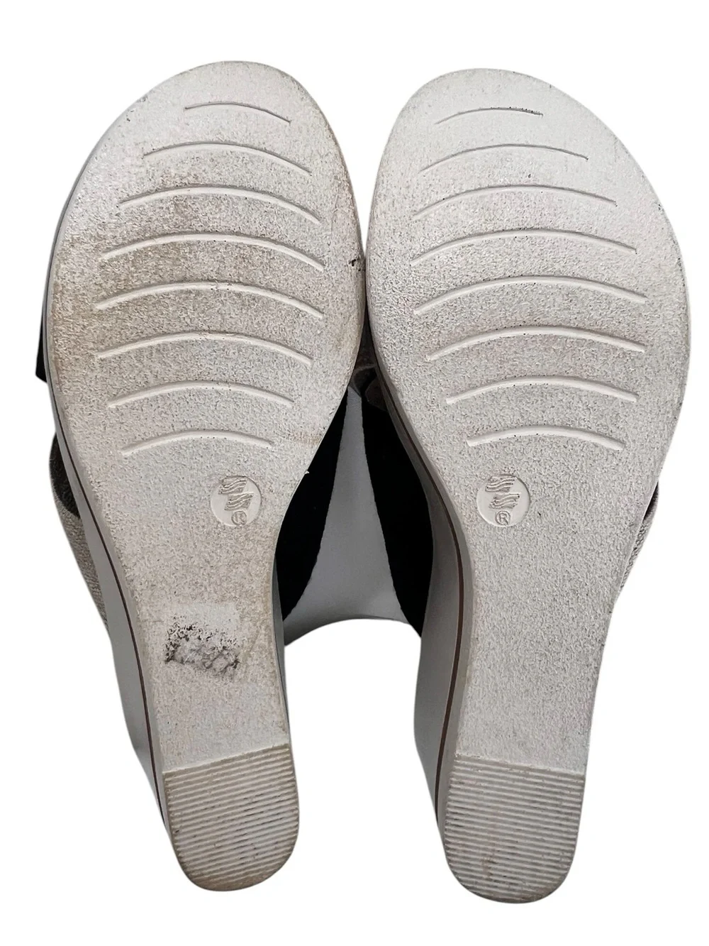 Charleston Shoe Company Beaufort platform wedge sandals in linen/black